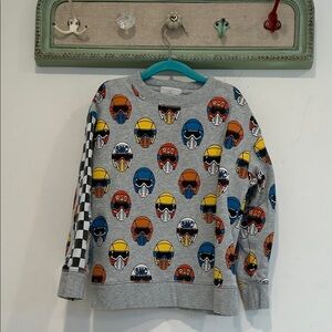 Stella McCartney Kids Gray Sweater with Colorful Helmet Print